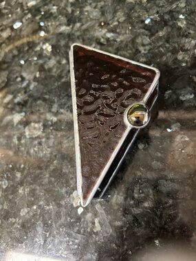 Diane Markin Handmade Lead Glass Hinged Triangle Jewellery Trinket Box Box